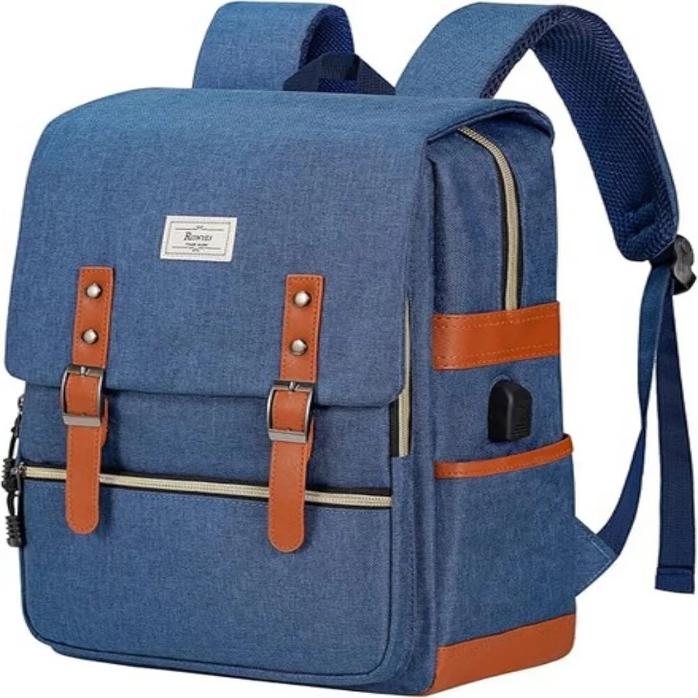 Ronyes Vintage Laptop Backpack for Women Men,15.6 inch Bookbag NWOT